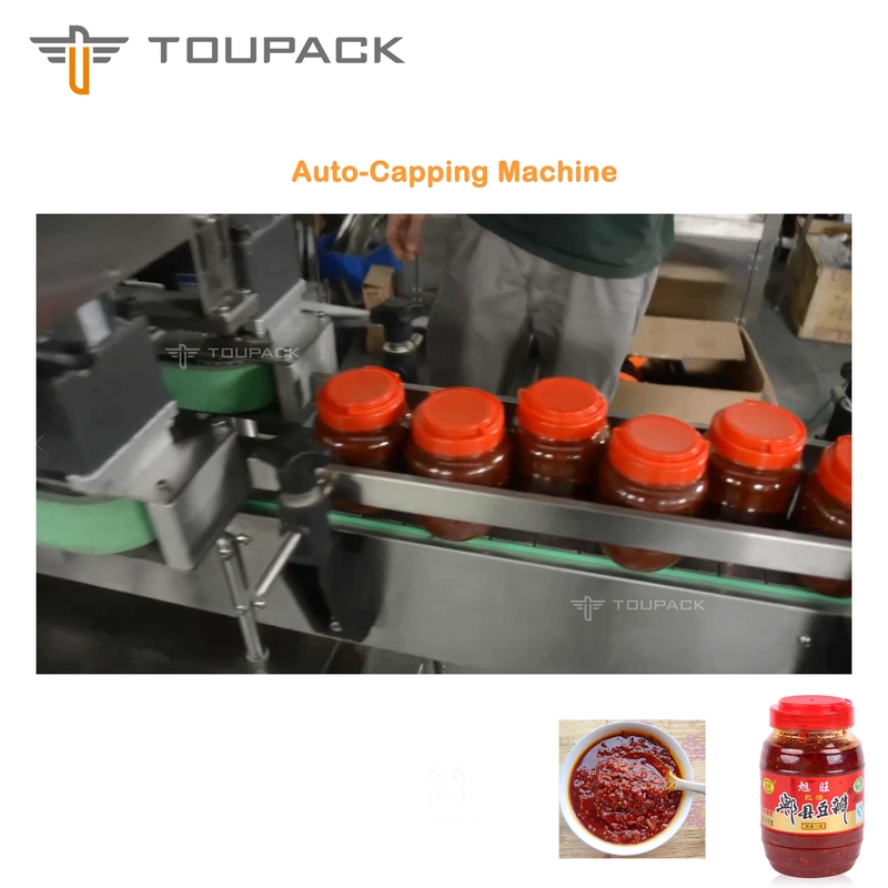 PLC Sos Paketleme Makinesi Kalın Bakla Sos Dolum 4 Kafa Sıvı Dolum Sistemi