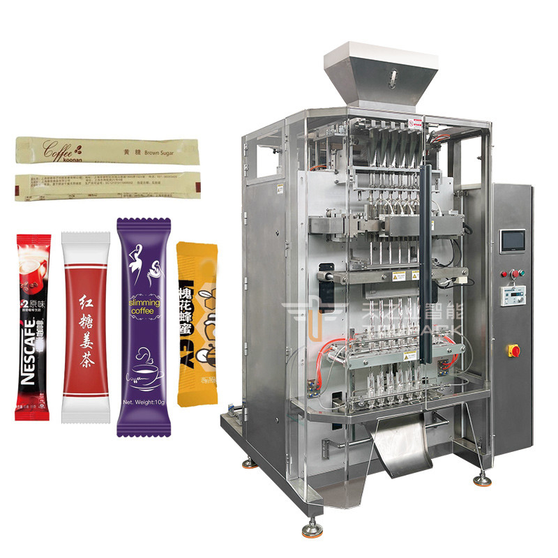 Otomatik 20g 40g 80g çoklu spor içeceği karışımı çubuk paket toz doldurma makinesi 4 hat toz paketleme çubuk makinesi