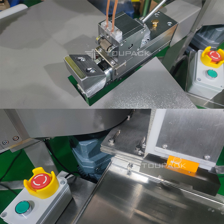 Kılavuz Sarımsak Ağı Çanta Paketleme Makinesi Staples ile Yarım Otomatik Zencefil Ağı Çanta Kesme Paketleme Makinesi