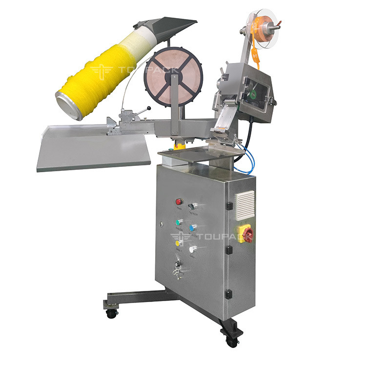 Kılavuz Sarımsak Ağı Çanta Paketleme Makinesi Staples ile Yarım Otomatik Zencefil Ağı Çanta Kesme Paketleme Makinesi