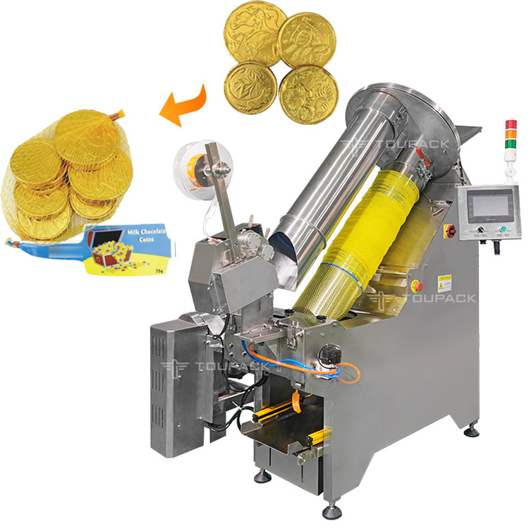 Altın Para Çikolatalı Sarımsaklı Torba Paketleme Liniyası için Otomatik Ağ Çanta Paketleme Makinesi