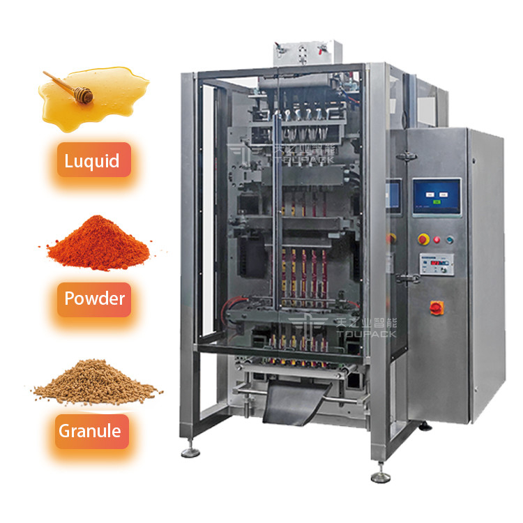 Sıvı Sos Spor Gel Çikolatalı Pasta Mayonez Bal Kondansiyonu için Çok Sıralı Dikey Paketleme Makinesi