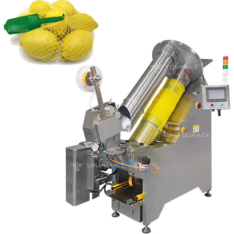 Tam Otomatik Doğrusal Kombi Wigher Net Kesme Makinesi ile Limon Mesh Çanta Paketleme Ekipmanı