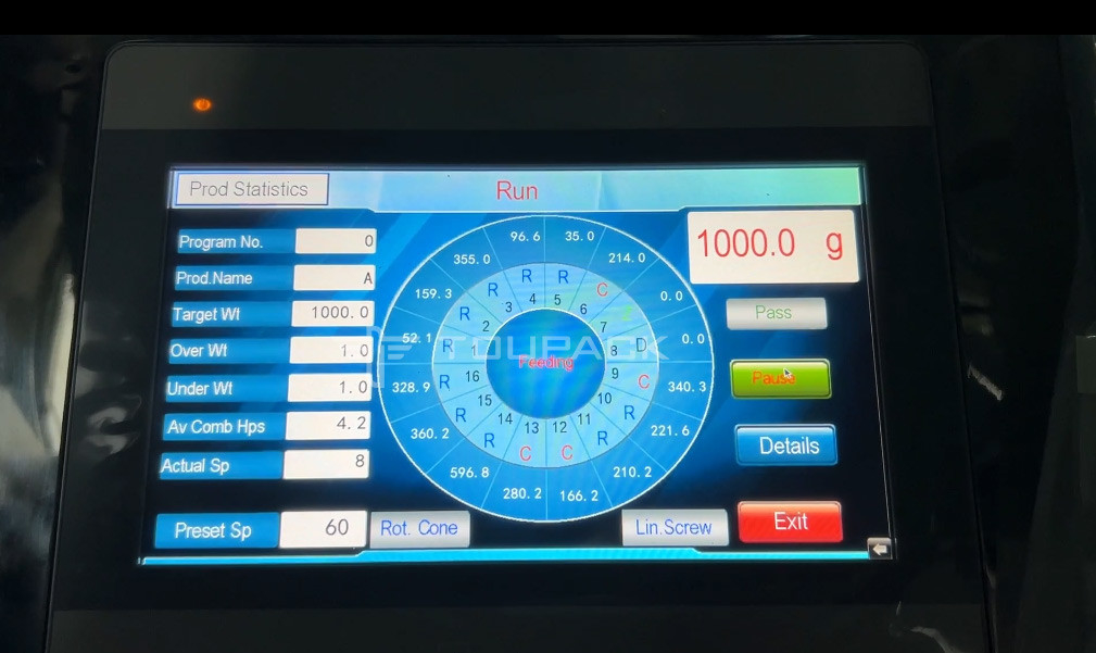 Dondurulmuş Et Taze Çiğ Domuz Kırpıkları Kaburgalar Çoklu Başlı Ağırlıklı Paketleme Makinesi Vuruşla Besleme
