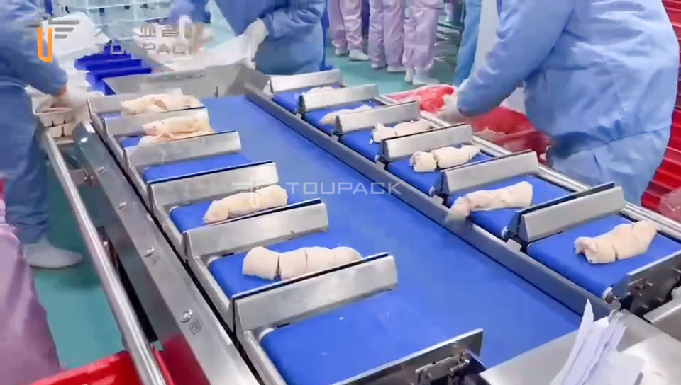 Otomatik kemer türü çok başlı kombinasyon tartıcı domuz ayakları için tartıcı