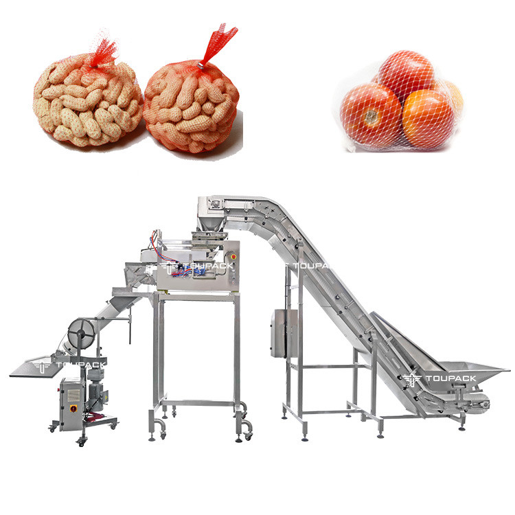 Yarım Otomatik El El Çivi Soğan Patates Ağı Torba Paketleme Meyve Sebzeler Kesme Klipper Paketleme Makinesi