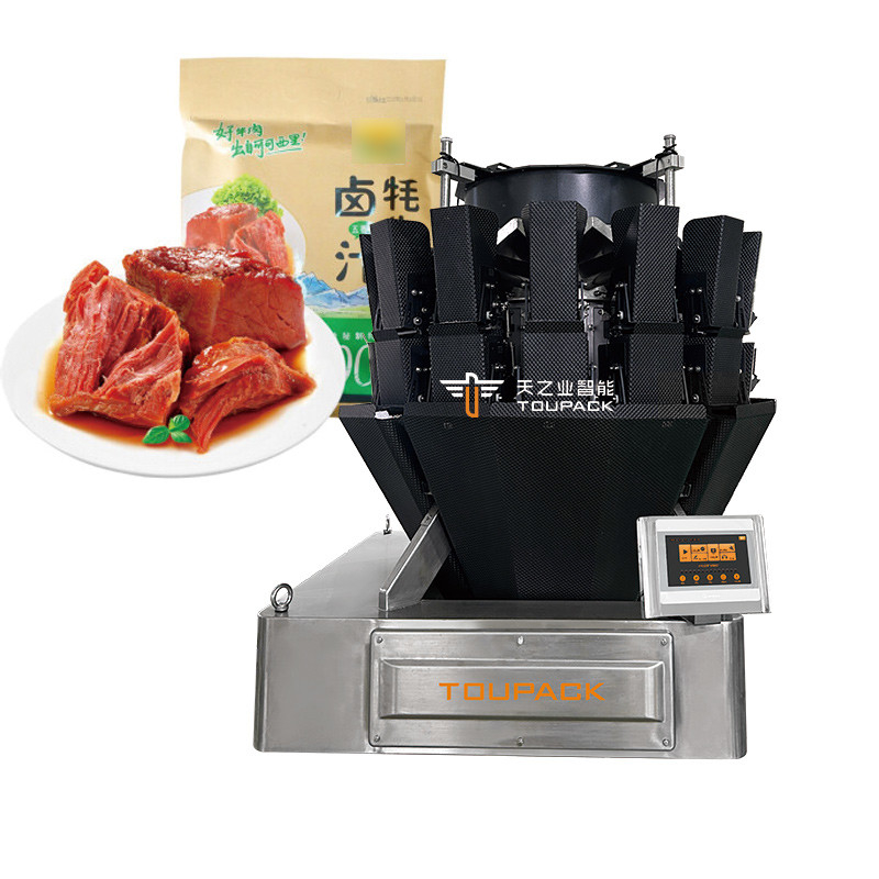 Otomatik Sığır Eti Domuz Eti Tavuk Sosisleri Yapışkan Gıda Paketleme Makinesi Çoklu Başlı Ağırlıklı Dayanımlı Paketleme Makinesi
