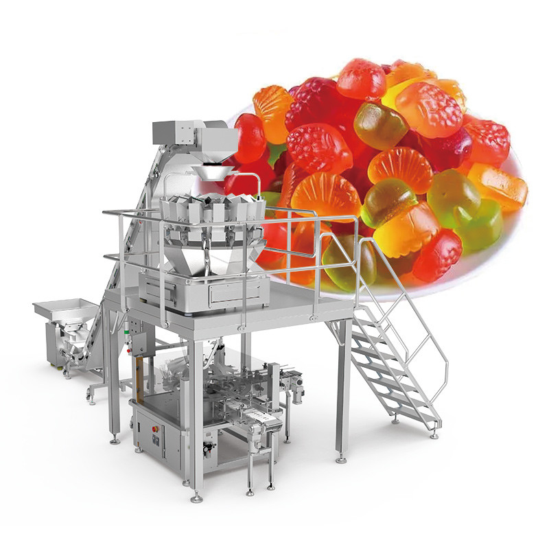 Otomatik Sayma Sert Şeker Doypack Paketleme Makinesi Yumuşak Şeker Paketleme Makinesi Gummy Bear Şeker Paketleme Makinesi