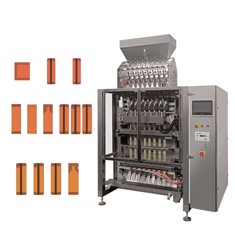 Tamamen Otomatik Vffs Ketçap Paketleme ve Dolum Makinesi Çok Izli Dikey 4 Tarafı Sızdırmazlık Poşet Domates Sosu Paketleme Makinesi