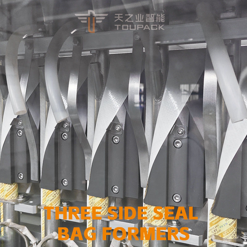 Tamamen Otomatik Vffs Ketçap Paketleme ve Dolum Makinesi Çok Izli Dikey 4 Tarafı Sızdırmazlık Poşet Domates Sosu Paketleme Makinesi