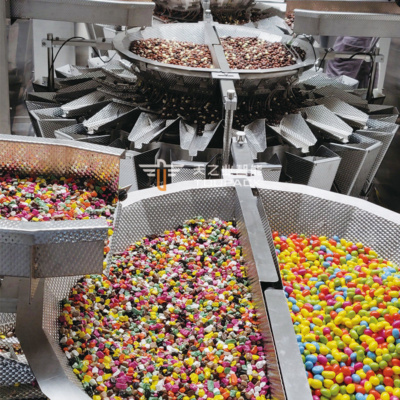 Otomatik ayağa kalkan çanta Doypack tartma paketleme granül Fıstık Kaşev Fındıkları Çoklu Başlı Ağırlık Doldurma Makinesi