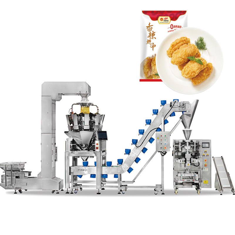 Otomatik önceden hazırlanmış çanta Doypack Bag Packaging Machinery Dondurulmuş Karides Drumsticks Tavuk Nugget Paketleme Makinesi