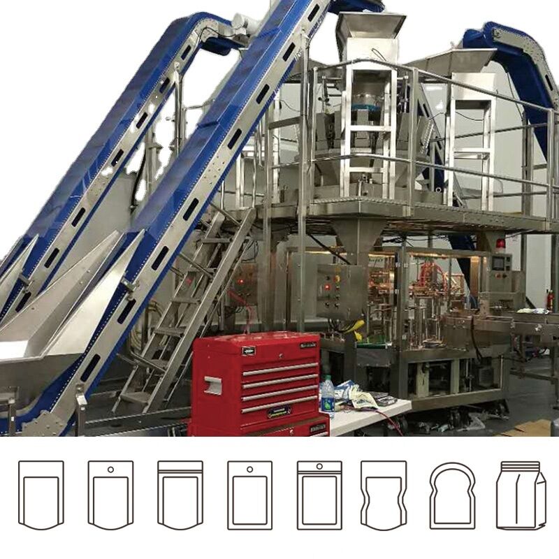 Automatic Granule Packing Machine Potato Chips All in One Weighing and Bagging Production Line