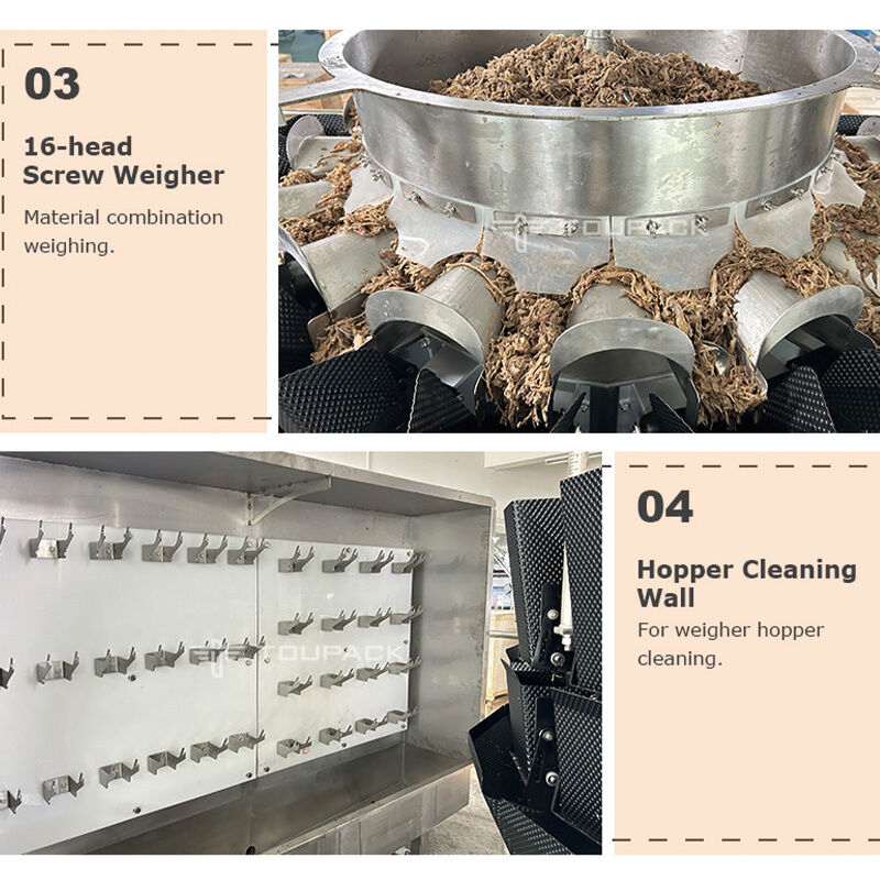 Etli, Salatalı ve Hazır Yemekler İçin Vidalı Beslemeli Çok Kafalı Kantarlı Otomatik Tepsi Paketleme Hattı