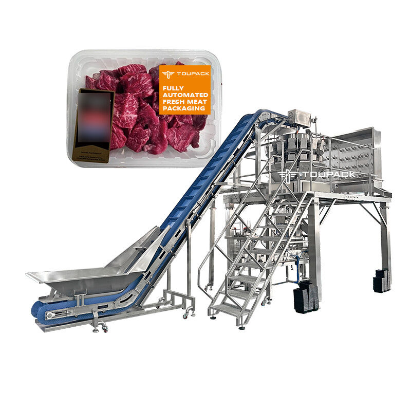 Hazır Yemek Paketleme Makinesi Vidalı Tartı Tepsili Paketleme Hattı Vidalı Beslemeli Çok Kafalı Tartı