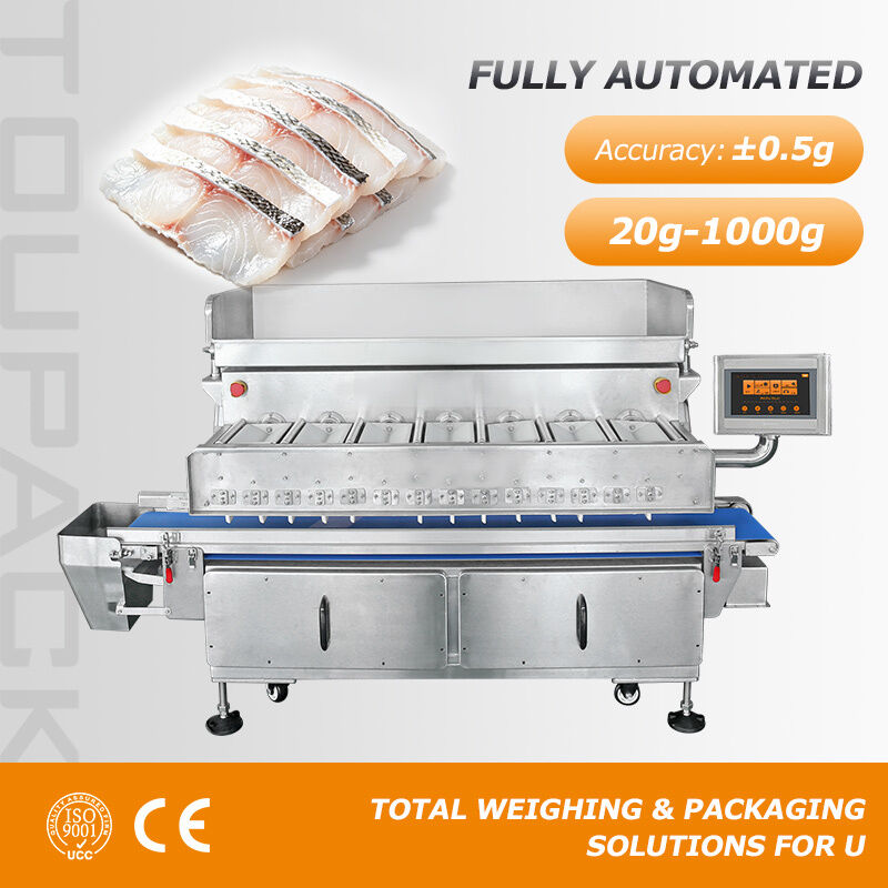 7-Başlı Flip Tipi Yapışkan Deniz Meyveleri için Çok Başlı Ağırlayıcı 20 ′′ 30 paket / dakikalık Hız ve Hafıza Hopper