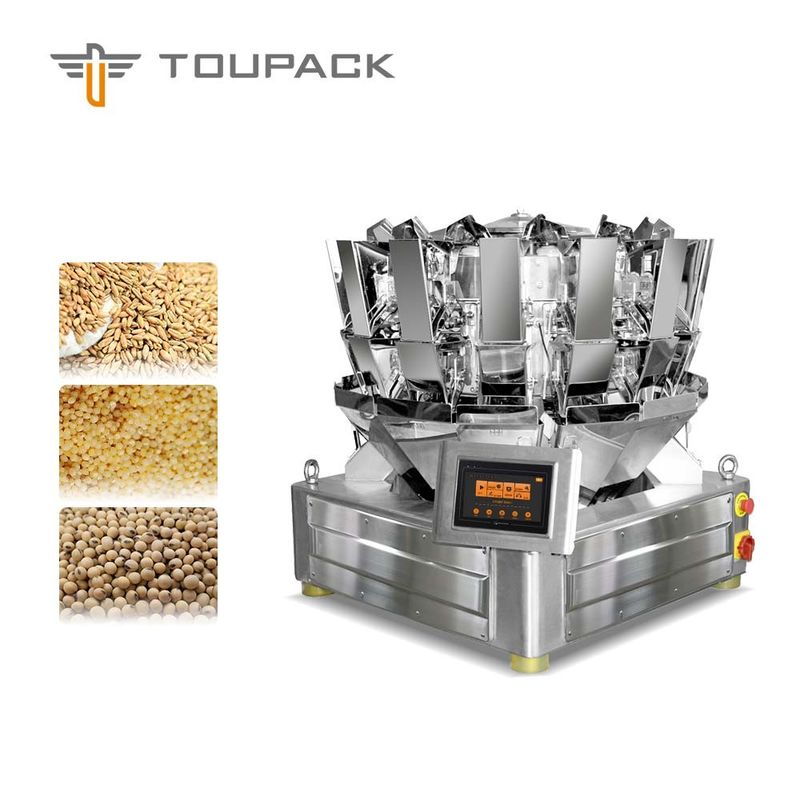 Kompakt PLC/MCU 10 Kafa Çok Kafa Kantarı Tahıl, tahıl ve mısır flex Makarna, Şeker, Tohum, Fındık, Bisküvi Paketleme Makinası