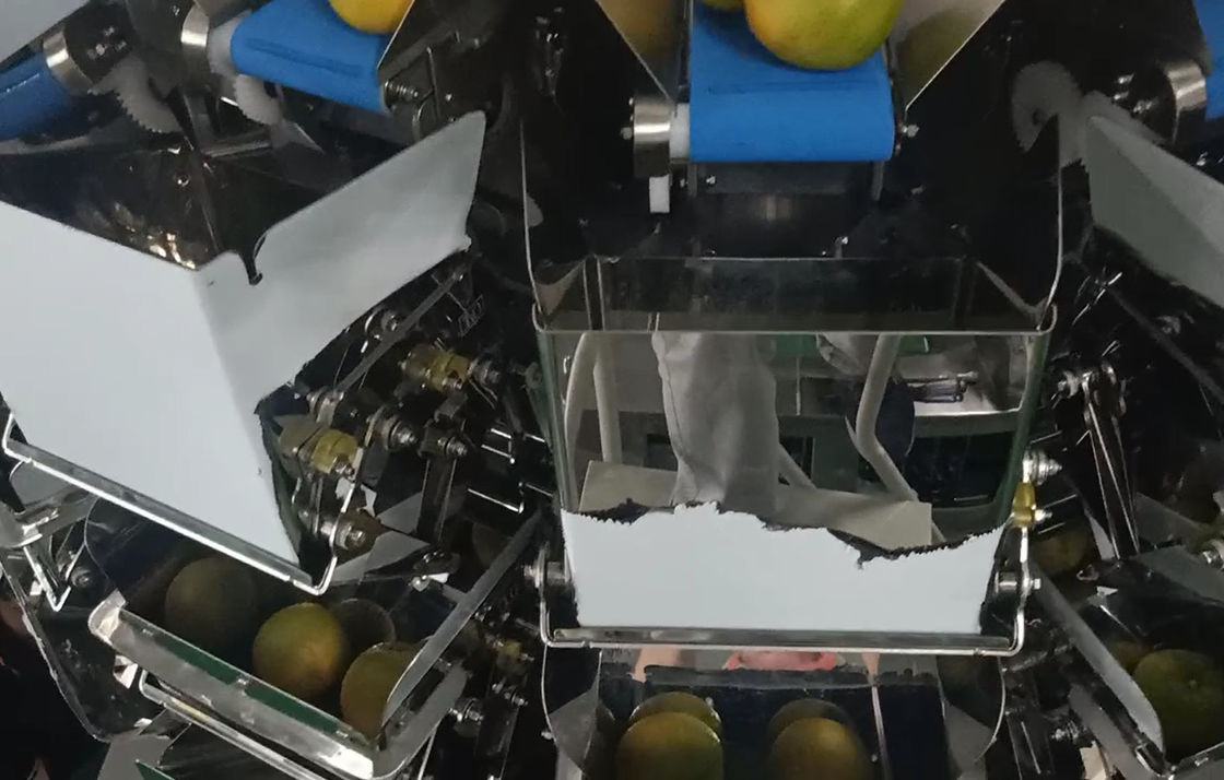 14 Kafa Multihead MCU/PLC Kantar Meyve Portakalları Tartmak İçin Paketleme Makinası