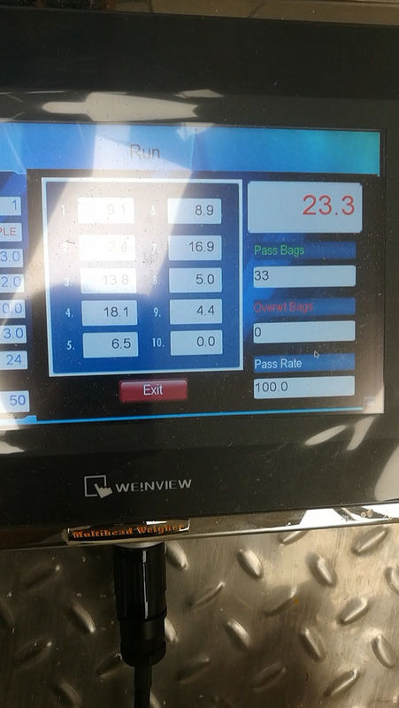 40 Torba / Dak PLC Döner Paketleme Makinesi Kurutulmuş Meyve Limonlu Premade Torba için Çok Kafa Kantarı