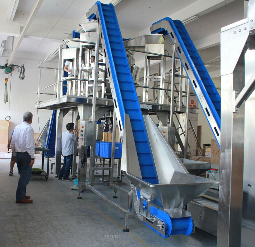 1.1KW Eğimli Konveyör S Şekilli Asansör Paslanmaz Çelik 200L Bağlı Hazne