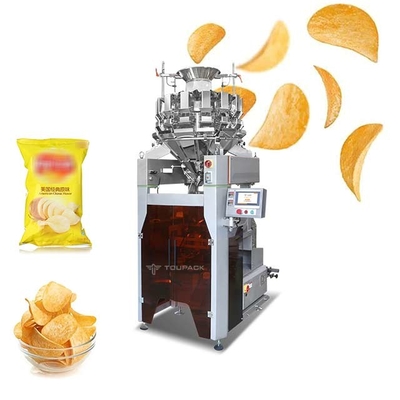 SS316 Çok Kafa Kantarı Paketleme Makinesi Patates Karides Meyve Ve Sebze Cipsi Kantitatif Tartım