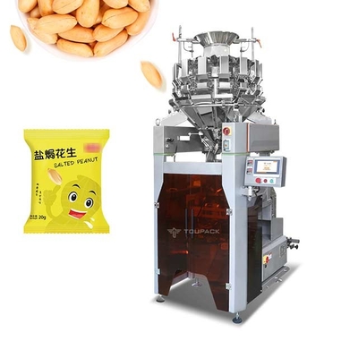 SS304 Kızarmış Fıstık Atıştırmalıkları Çok Kafalı Kantarlı Arka Mühürlü Paketleme Makinesi