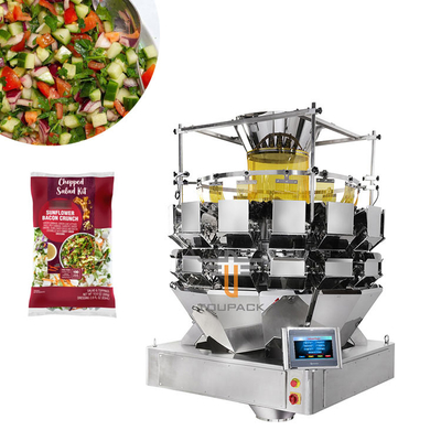 Salata 14 Kafa Çok Kefeli Kantar Yapılandırılabilir Dikey Paketleme Makinesi