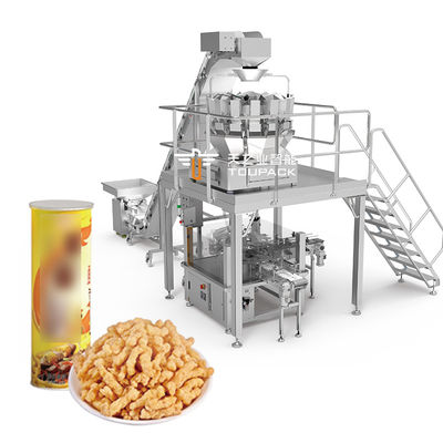 Otomatik Patates Çipleri Çoklu Başlı Ağlama Sistemi Karides Fransız Paketleme Makinesi Şişirme Gıda Granül Paketleme Makinesi