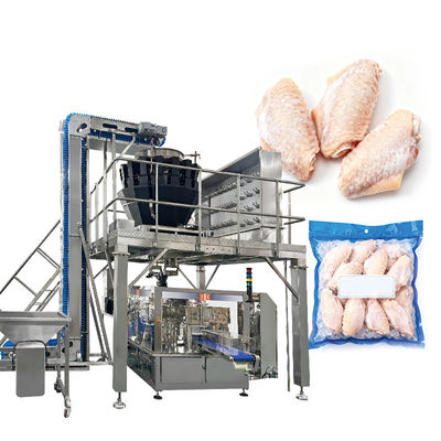 Gıda Sınıfı Otomatik Vakumlu Dondurulmuş Gıda Poşet Paketleme Makinesi Karides Kalamar Halkaları Torba Çoklu Kafa Kantarı Dolum Paketleme Makinesi
