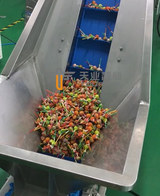25WPM Yuvalı Konveyör Çok Kafa Kantarı Paketleme Makinesi Lolipop Şeker Paketleme Sistemi